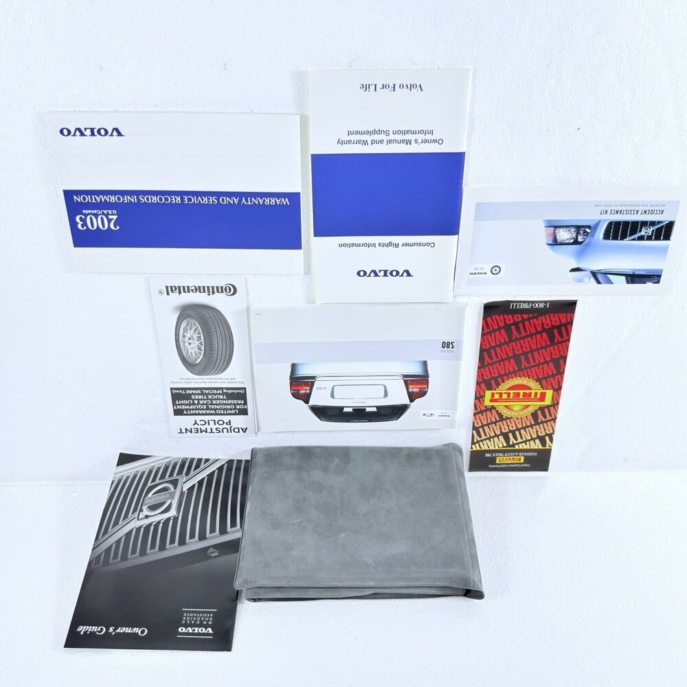 Vintage Volvo 2003 S80 Owners Manual User Guide Book Set Suede Case OEM